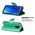 thumbnail image 5 of Allytech Galaxy S9 Plus Case, Slim Fit PU Leather Folio Butterfly Embossed Shockproof Wrist Hand Strap Flip Cards Holder Wallet Case TPU Back Cover for Samsung Galaxy S9+ Plus, Green, 5 of 8
