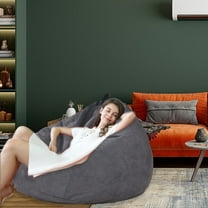 Bean Bag Chair Cover for Adults – Large Size, Washable, Hypoallergenic Polyester Sofa Cover (No Filler Included)(Black,39.37x47.24 Inches)