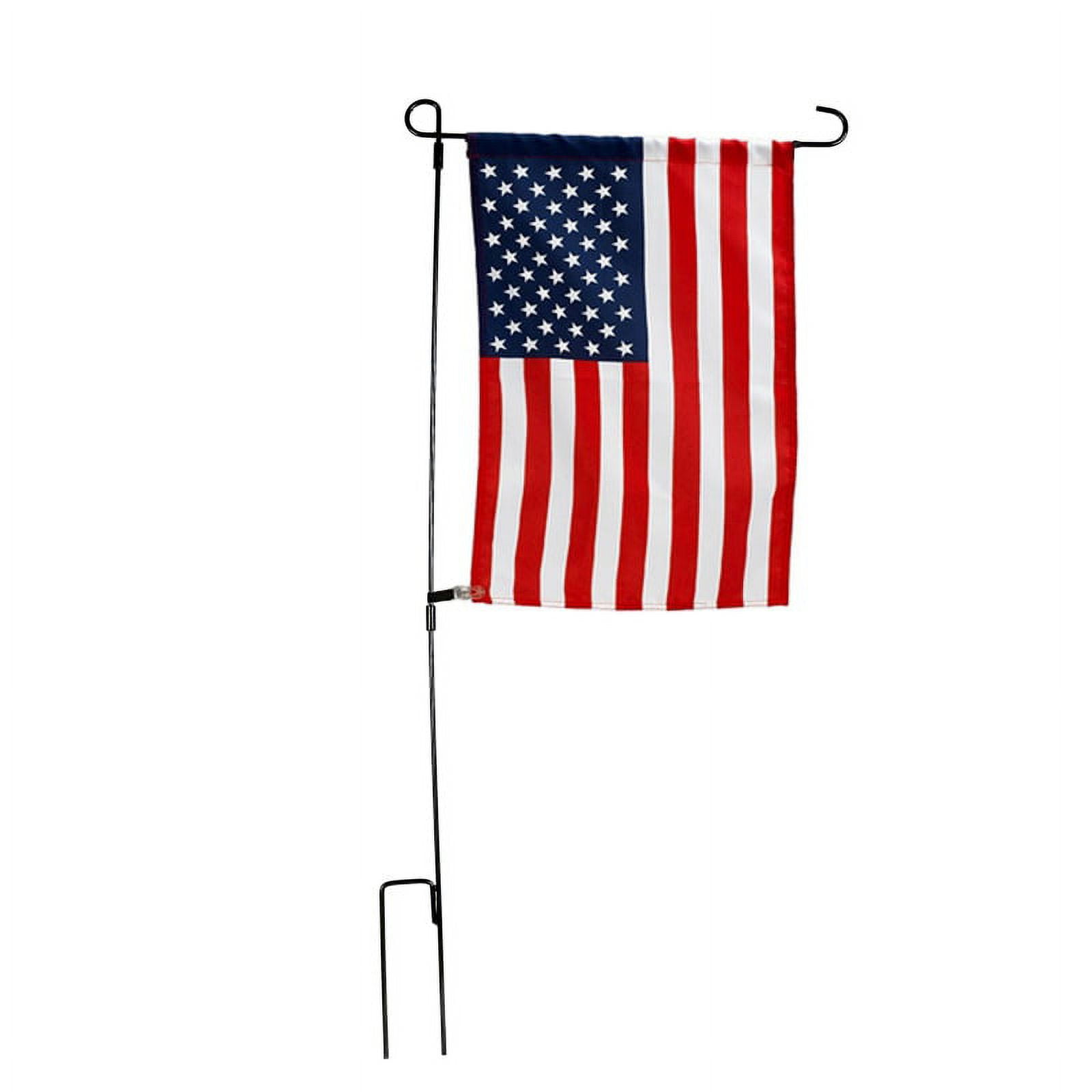 Garden Flag Stand - Premium Wrought Iron Garden Flag Holder - Weather Resistant Black Matte Coating - Easy Assemble