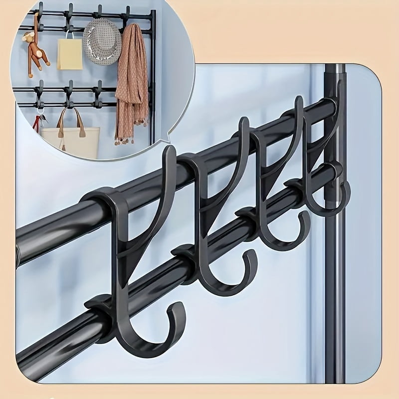 STORVIX 5-tier Multifunctional Metal Shoe Rack with 8 Double Hooks Shoes Storage