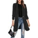 thumbnail image 4 of Gibobby Blazer para mujer Blazer de algodón para mujer manga larga holgada casual chamarra(Negro,G), 4 of 5