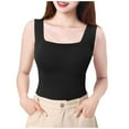 thumbnail image 2 of Ailaofu Women's Square Neck Lined Tank Tops Cute Summer Tops Slim Fit Basic Sleeveless Shirts, 2 of 7