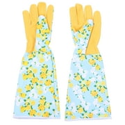 1 Pair of Labor Protection Gear Outdoor Garden Gloves Long Sleeves Pruning Gloves (Yellow)