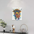 thumbnail image 2 of HFDF Highland Cow Wall Art Cattle Pictures Wall Decor Watercolor Funny Canvas Painting Print Home Modern Artwork Decorations for Bathroom Living Room Bedroom Office 12x18inch Framed, 2 of 6