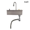 thumbnail image 4 of Stainless Steel Single Bowl Kitchen Sink 33x22 inch Waterfall Edge with Faucet & Board, 1 Set, SS-BL05-332208 Black, 4 of 10