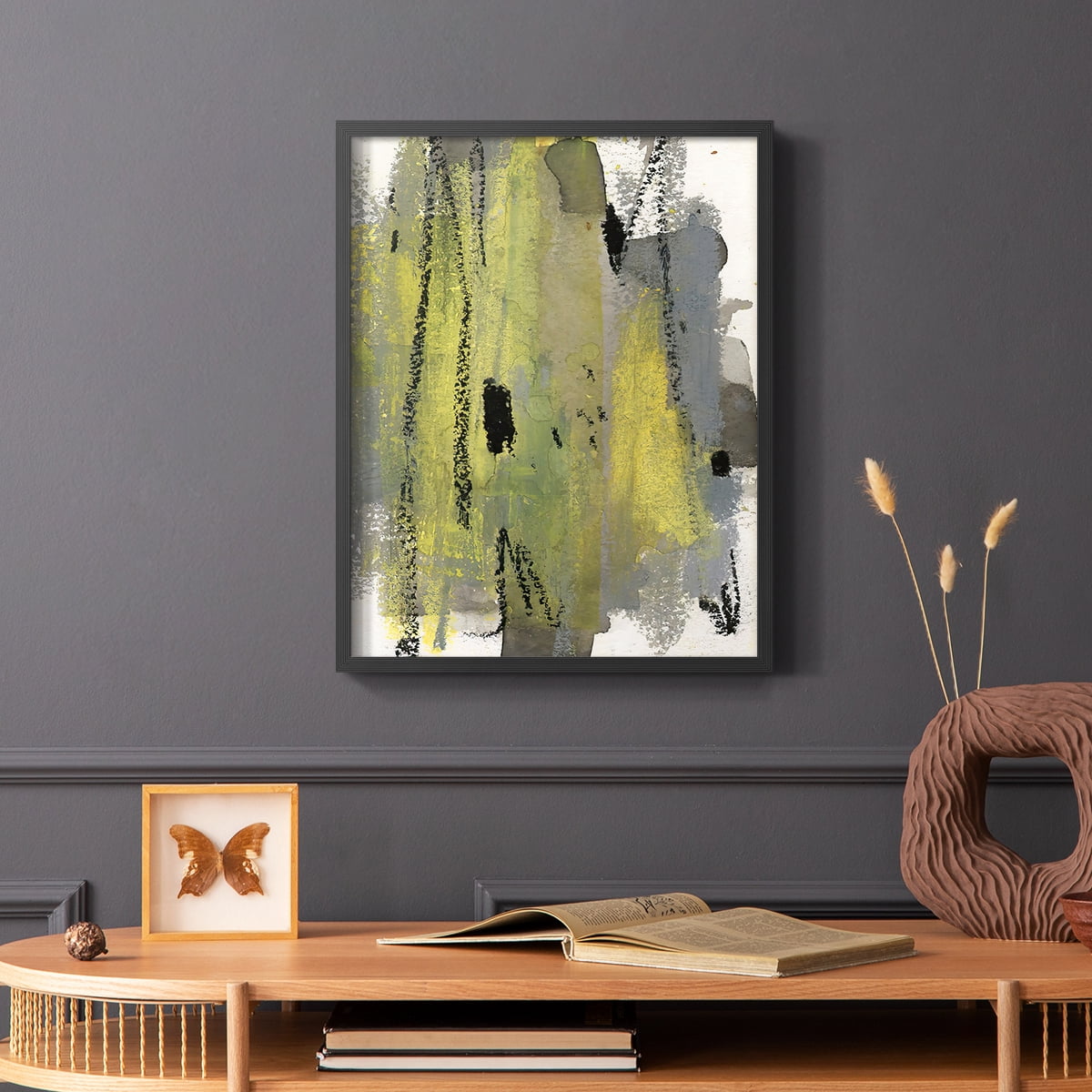 Loft Pastel I Framed Print in Black Solid Wood Framed Print No Nail Hanging