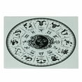 thumbnail image 1 of Zodiac Cutting Board, Minimalist Rounded Outer Space Effects on Character Image Print, Decorative Tempered Glass Cutting and Serving Board, Small Size, Black White, by Ambesonne, 1 of 1