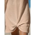 thumbnail image 4 of Cupshe Women Swimsuit Cover Up Waffle Knit Bathing Suit Coverups Twist Mini Beach Dress, Size XS-XL, 4 of 6