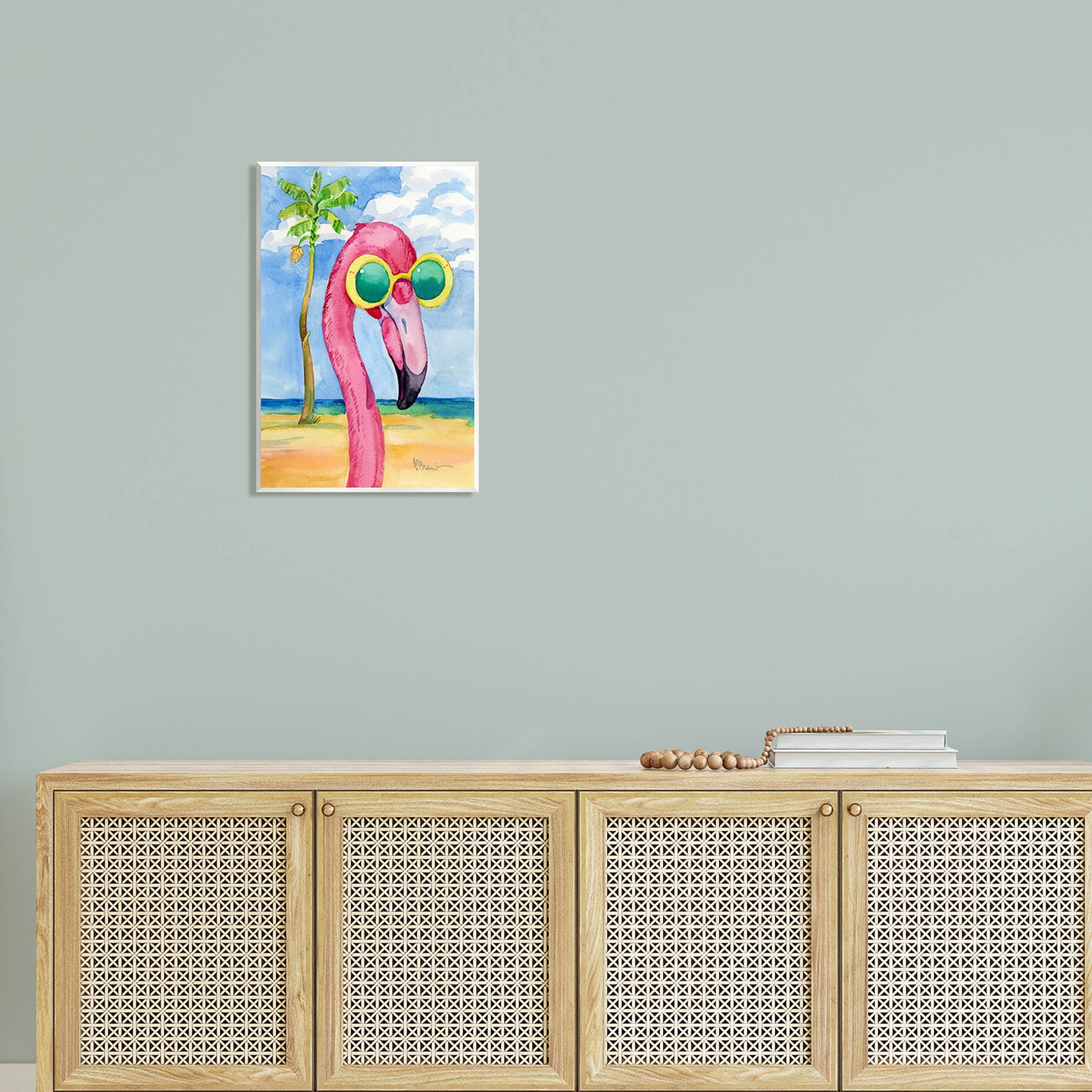 Stupell Industries Looking Good Flamingo Tropical Painting Unframed Art Print Wall Art, Design by Paul Brent