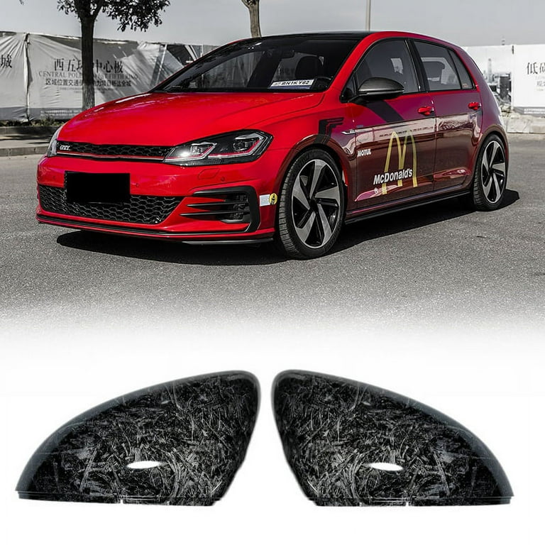  1 Pair Black Rearview Mirror Cover Left Right Side Mirror  Covers Caps for VW Golf MK7 7.5 GTI 7 Golf 7 R (Carbon Fiber) : Automotive