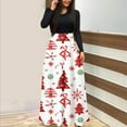 thumbnail image 2 of Christmas Dresses for Women Women's Fashion Casual Christmas Print Round Neck Long Sleeves Oversized Dress for Christmas Party,White,M, 2 of 5