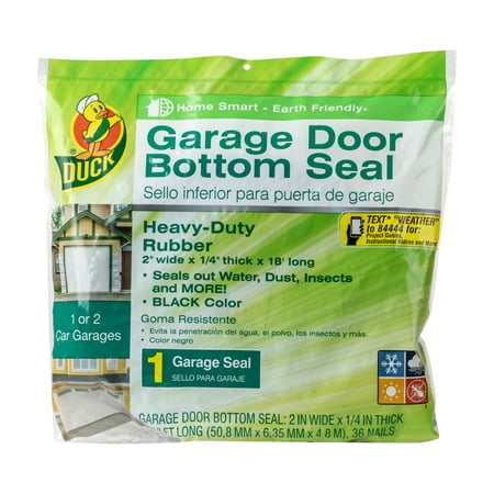 Duck Garage Door Bottom Seal for Two Car Garages, Black, 2 In. x .25 In. x 18