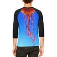 thumbnail image 2 of Halloween Orange Nettle Jellyfish Costume Mens Raglan T Shirt White-Black LG, 2 of 2