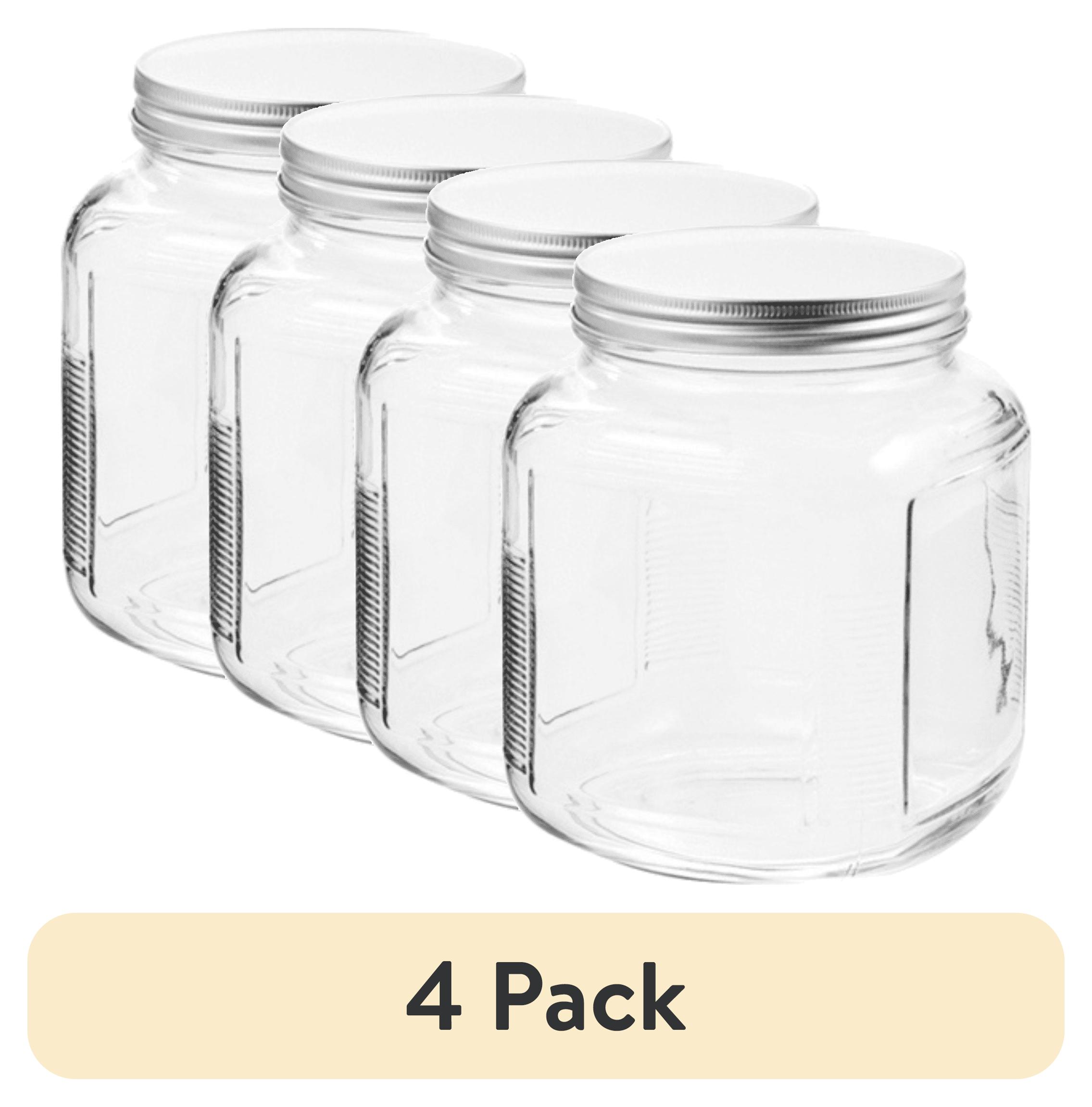(4 pack) Anchor Hocking Glass Cracker Jar with Lid, 2 Quart, Best Used for Kitchen Organization and Accessibility