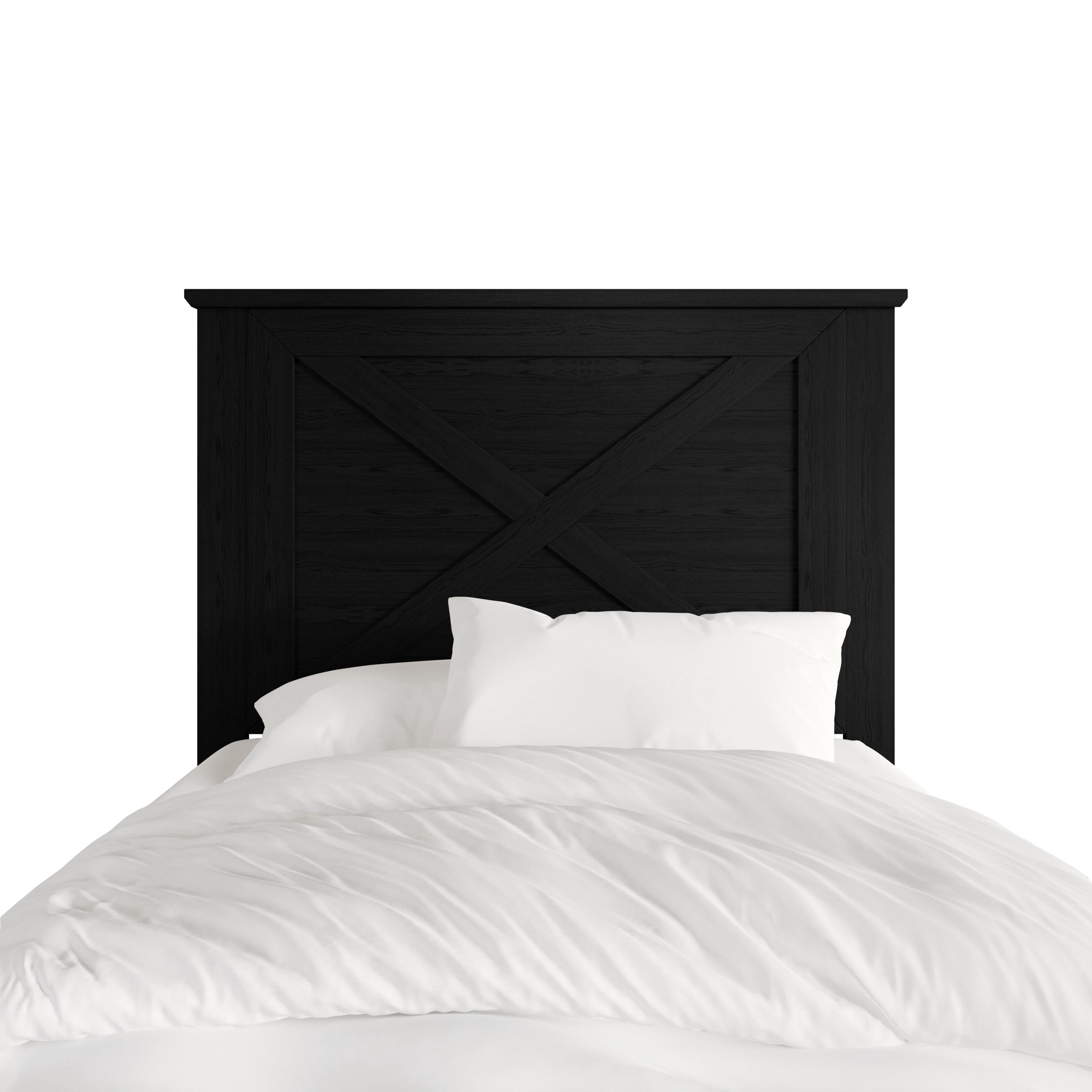 Home Design Raleigh Twin Wood Headboard, Black
