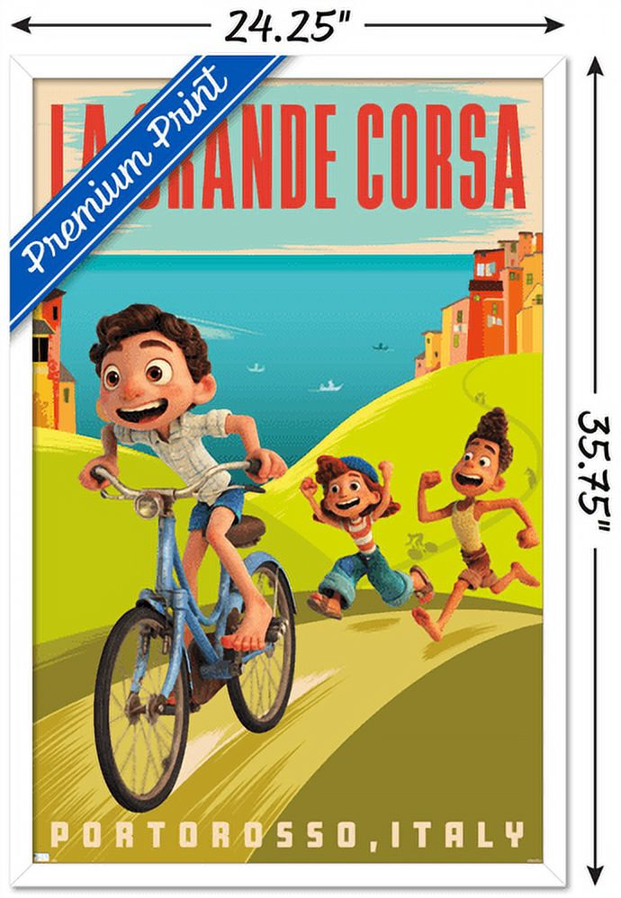 Disney Pixar Luca - La Grande Corsa Wall Poster, 22.375" x 34", Framed