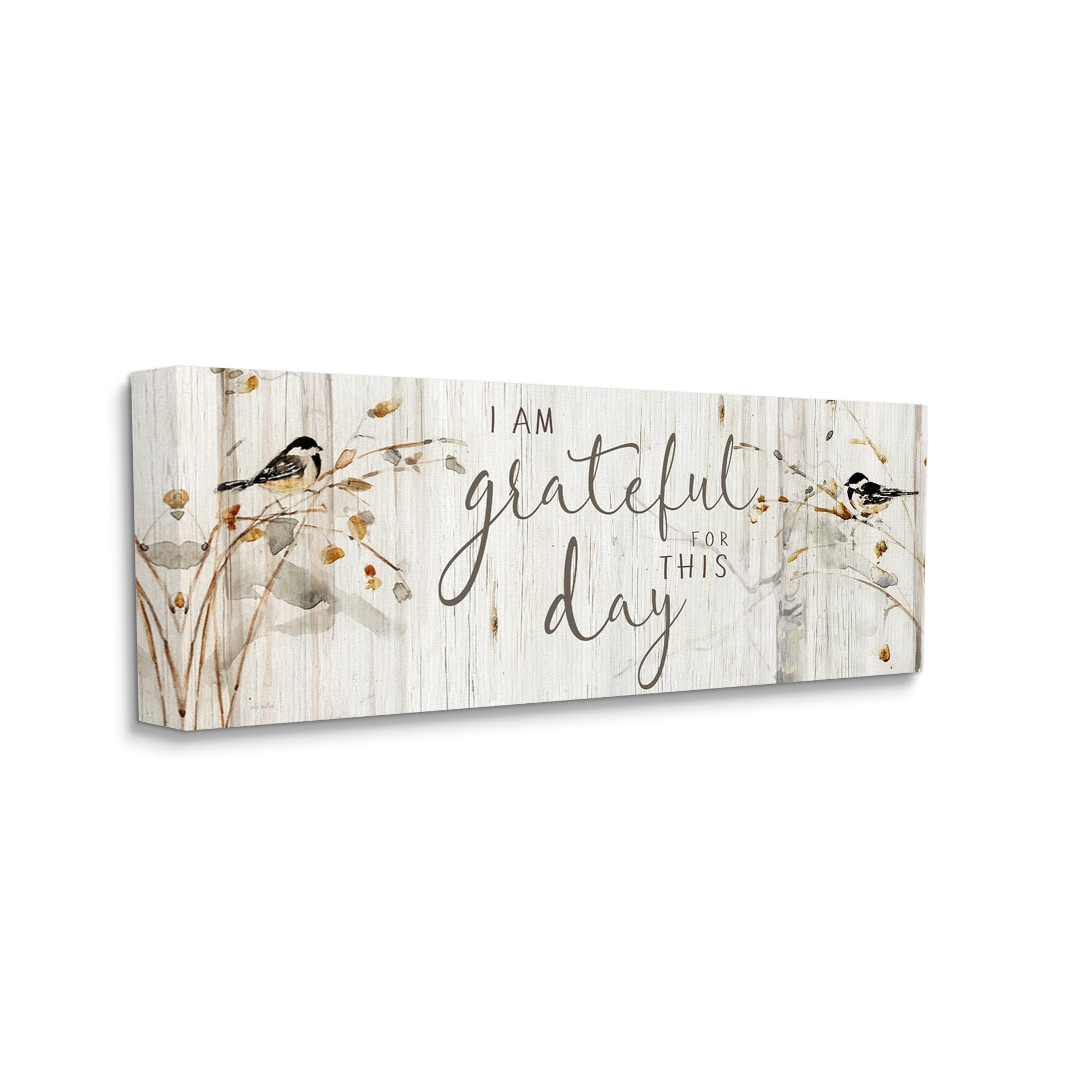 Stupell Industries Grateful For This Day Phrase Animals & Insects Painting Gallery Wrapped Canvas Print Wall Art
