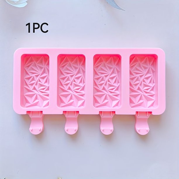 Molde rectangular creativo for paletas, molde de helado de silicona de 4 cavidades for hornear pasteles y chocolate