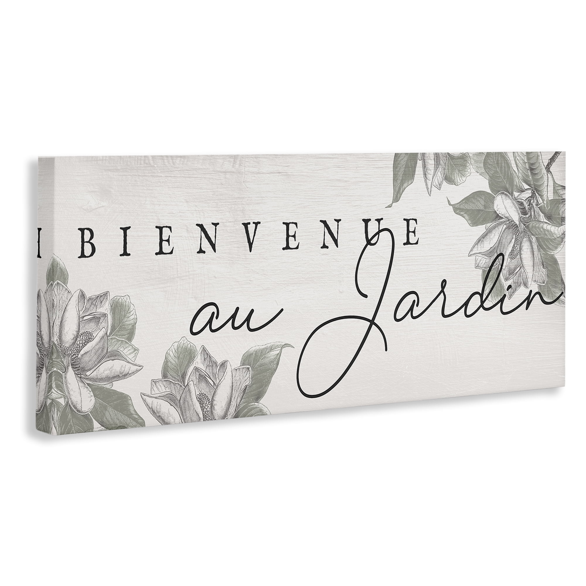 Stupell Industries Vintage Garden Welcome Plants & Flowers Painting Wrapped Canvas Art Print Wall Art, 24 x 10