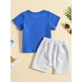 thumbnail image 3 of Bagilaanoe 2pcs Newborn Baby Boy Short Pants Set Short Sleeve Letters Print T-Shirt Tops + Shorts 6M 12M 18M 24M Infant Casual Summer Outfits, 3 of 9