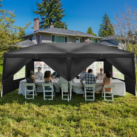 Ktaxon 10'x20' Pop Up Gazebo Party Wedding Event Tent,Canopy Marquee,Black