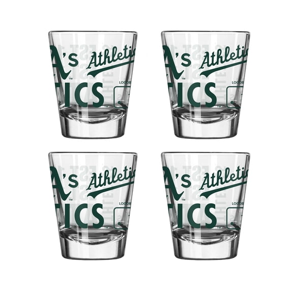 Logo Brands Oakland Athletics 4-Pack 2oz. Shot Glass Set