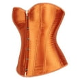 thumbnail image 4 of SNOWSONG Women's Bustier Corset Top Plus Size Satin Waist Cincher Overbust Bustiers 1PC Top Orange 3XL, 4 of 5