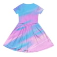thumbnail image 7 of CUZIBR Girls Youth Kids Summer Dresses Casual Short Sleeve Round Neck Cartoon Print Color Block Gradient Comfortable A Line Dress For Toddler Beach Vacation Party Clothes,Pink,9-10 Years, 7 of 7
