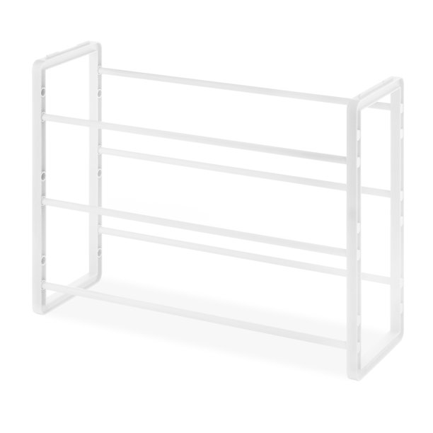 Whitmor 3-Tier Stackable Resin Shoe Rack - 9-Pair - White - 8&quot; x 25&quot; x 18&quot; - Walmart.com