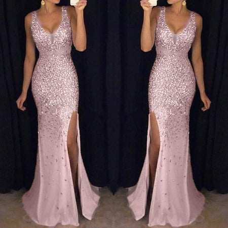 Bramtres Prom Dresses 2024 Maxi Dresses Sexy Long Gold Party Women Dress Evening Gown Bridesmaid Sequin Prom V Neck Women s Dress Graduation Dress Homecoming Dresses Sequin Dress Pink Dress S