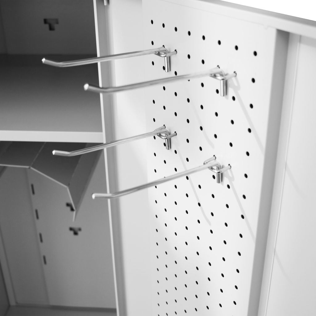 Kepooman Home Office Steel Storage Cabinet with Locker for Garage Pantry, Grey Kepooman Home Office Steel Storage Cabinet with Locker for Garage Pantry, Grey