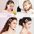 thumbnail image 3 of 9PCS No Bend Hair Clips, Checkerboard No Crease Curl Pins, Acrylic Resin Flat Styling, Colorful Bang Seamless Duckbill Barrette for Makeup Hairstyle Accessories for Women Girls, 3 of 10