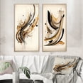 thumbnail image 1 of Designart "Movement in Brown and Black I" Abstract Minimalism Framed Wall Art Set Of 2 - Brown Abstract Frame Gallery Set For Office Decor, 1 of 6