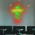 thumbnail image 2 of Craftnamesign Jesus Saves Neon Light, Christmas LED Sign Wall Art, Cross Wall Decor, 2 of 5
