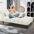 thumbnail image 3 of SYNGAR Chaise Lounge Chair Indoor, Modern Linen Chaise Lounges with Massage and Ergonomically 140° Backrest, Side Pocket, Leisure Sofa Upholstered Couch for Living Room Bedroom, Mustard, 3 of 11