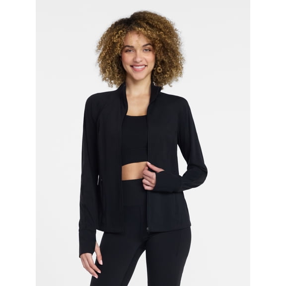 Avia Women's and Women's Plus SoftSculpt Zip Up Active Jacket, Sizes XS-4X