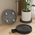 thumbnail image 4 of 1 Pack Caddy with Hidden Wheels and Drainage Tray, 10.24 Inch Rolling Stands, Heavy Duty Rolling Stand, Round Dolly for Indoor Outdoor Planter Black, 4 of 9