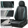 thumbnail image 4 of Coverado Black and Blue Trim Car Seat Covers Full Set, Premium Leather Front and Rear Split Bench Cover, Automotive Seat Protectors Universal Fit for Most Cars, SUVs and Trucks, 4 of 12