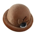 thumbnail image 2 of Eoperou Women Winter Hat Elegant Solid Color Windproof Flower Embellished Ultra-Thick Keep Warm Comfortable Autumn Winter Imitation Fur Hat Basin Caps for Lady, 2 of 8