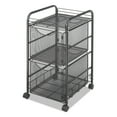 thumbnail image 2 of Safco Onyx Mesh Mobile Double File, One-Shelf, 15.75" W x 17" D x 27" H, Black, 2 of 3