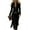 Black, variant on Women's Western Cowgirl Suede Dress Vintage Long Sleeve Slim Fit Fringe Dress with Lapel and Zip