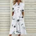 thumbnail image 1 of Robe de Plage Femme Décontractée à Manches Courtes Robes Taille Empire Robe sous le Genou Poches, 1 of 5
