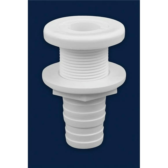 Attwood Bateau Marin Scupper 3874-3 Thru-Coque Connecteur; S'Adapte 1-1/8 Pouce à 1-1/4 Tuyau; Polypropylène; Blanc; 3-1/4 Pouce de Longueur Tige; 2-1/4 Pouce de Diamètre Bride; 1-1/4 Pouce Épaisseur de la Coque; Simple