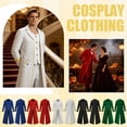 thumbnail image 6 of Double Layer Steampunk Long Coat, Gold Trim Victorian Long Tail Coat, Double Layer Steampunk Formal Tailcoat for Halloween Noble Pirate Magician Cosplay, Medieval Vintage Stage Costume, Blue S, 6 of 7