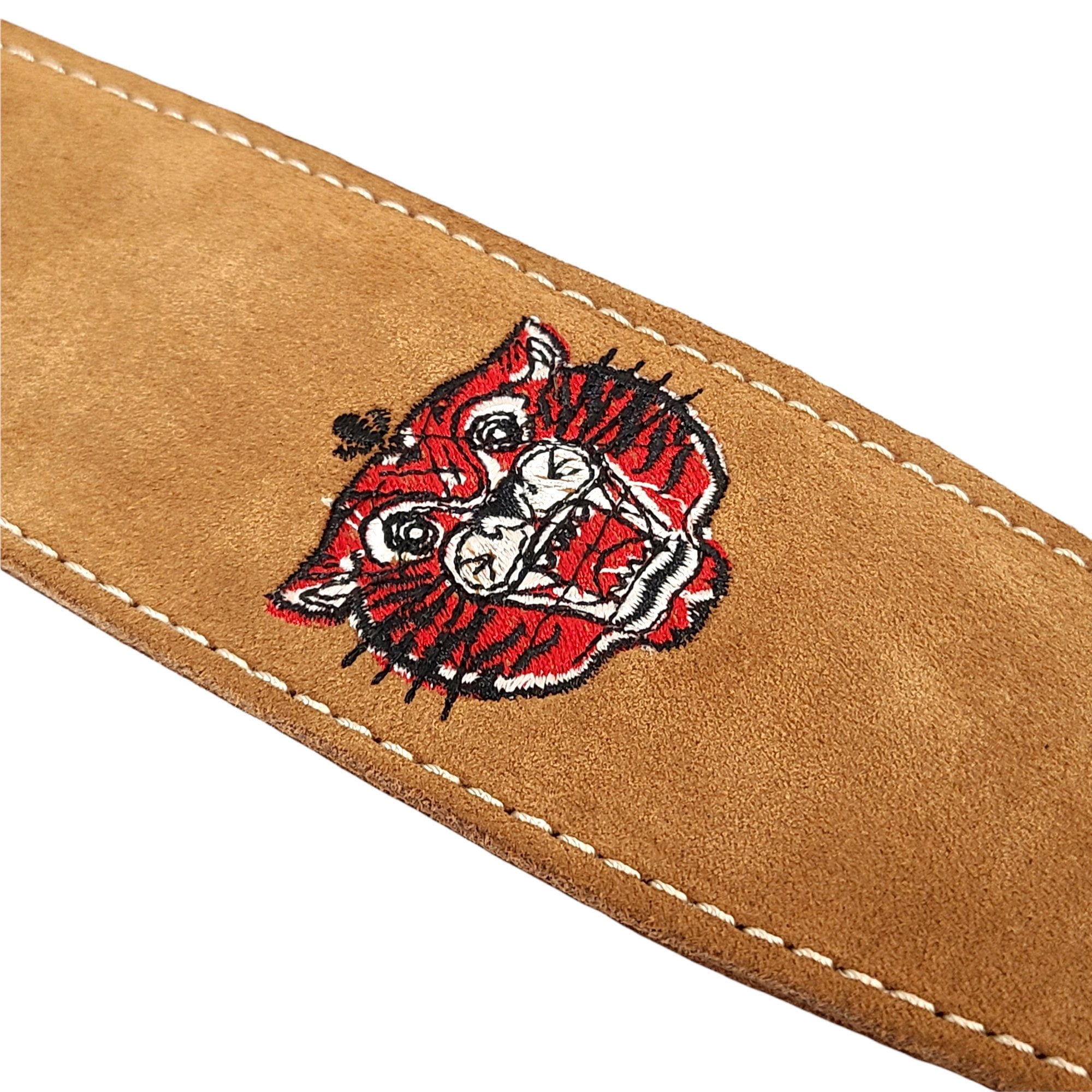 Henry Heller Guitar Strap Suede Leather Embroidered Electric Acoustic USA Tiger