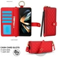 thumbnail image 3 of Wallet Case for Samsung Galaxy Z Fold 4 with Card Slots, Crossbody Purse Cover with Shoulder Strap & Wrist Strap, S Pen Slot Secure Finger Ring Stylish Protective Cover for Galaxy Z Fold 4, Red, 3 of 8