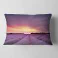 thumbnail image 2 of Designart Beautiful Sunset over Lavender Rows - Landscape Printed Throw Pillow - 12x20, 2 of 5