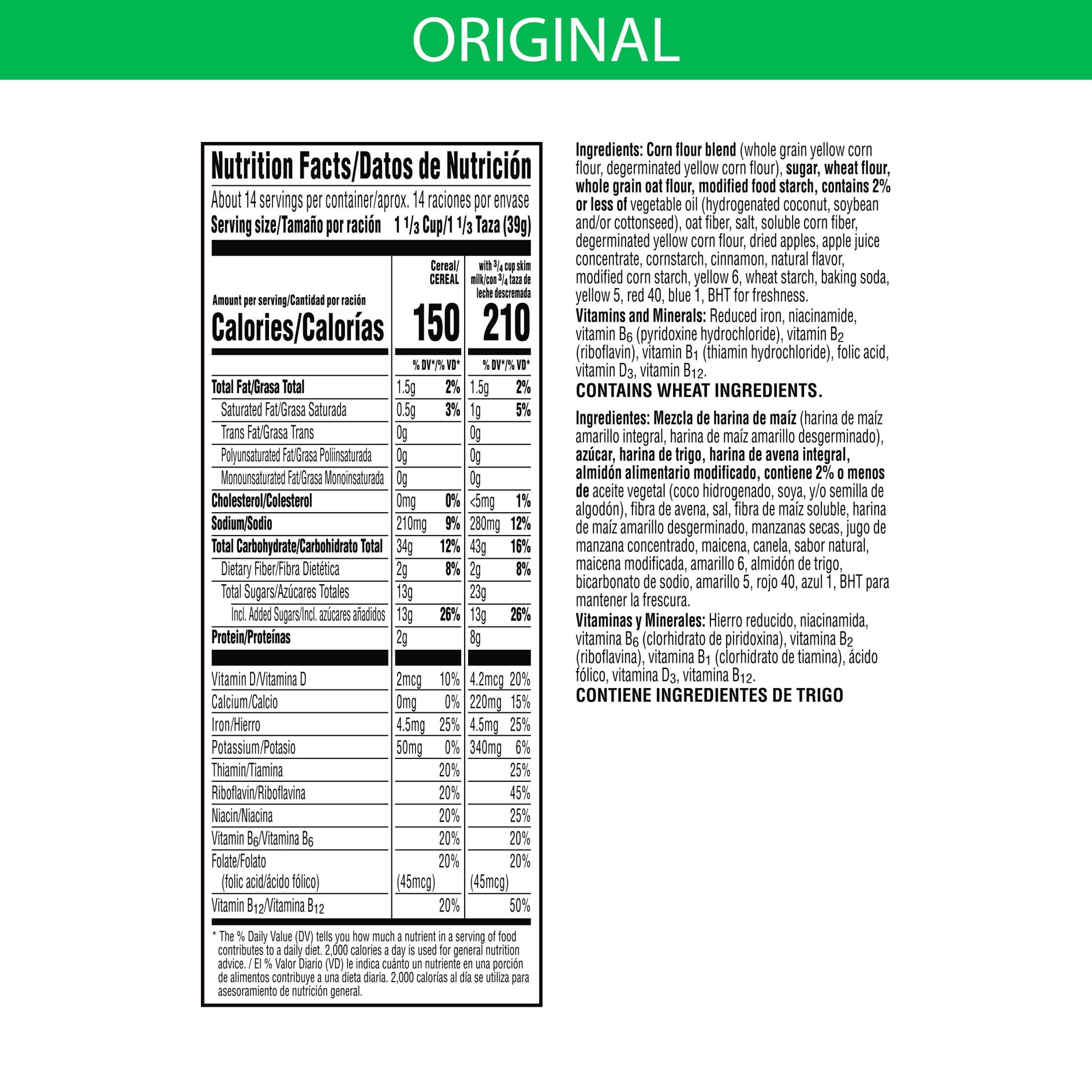 Kellogg's Apple Jacks Original Cold Breakfast Cereal, Family Size, 19.4 oz Box