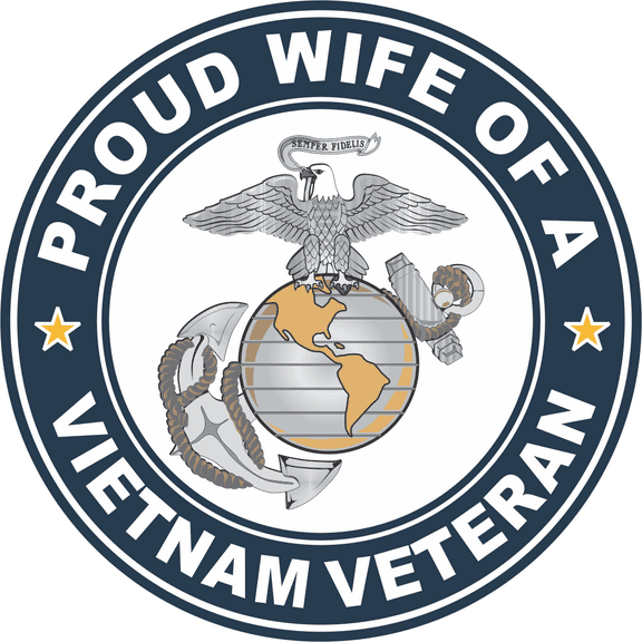 3.8 Inch U.S. Marine Corps Proud Wife of a Vietnam Veteran