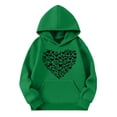 thumbnail image 3 of Riecok Hoodies for Boys Long Sleeve With Pockets Round Neck Trendy Casual Love Pattern Kids Warm Winter Hoodies Pullover Hooded Sweatshirt Green 13 T, 3 of 5
